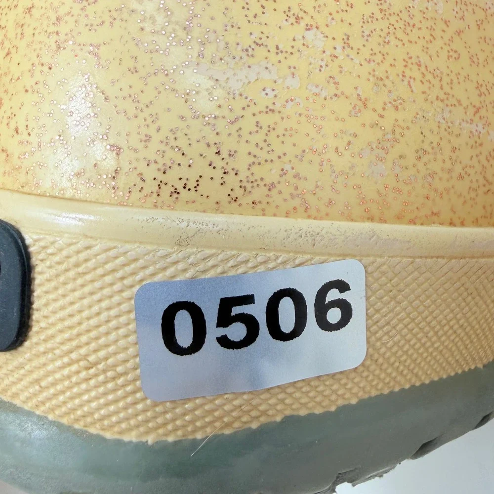 Bogs Youth 4 Rain Boots Gold Glitter Waterproof Rubber Pull On 72399-689
